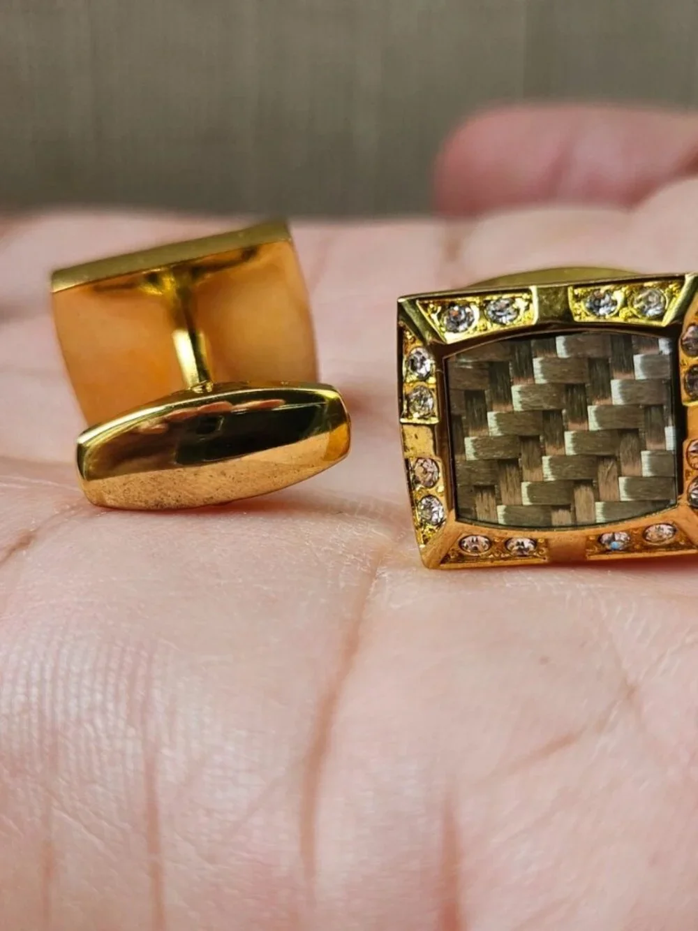Father Day Gift Men Cuff Links Gold Tone Fashion Jewelry Dress Shirt Cuff Stud